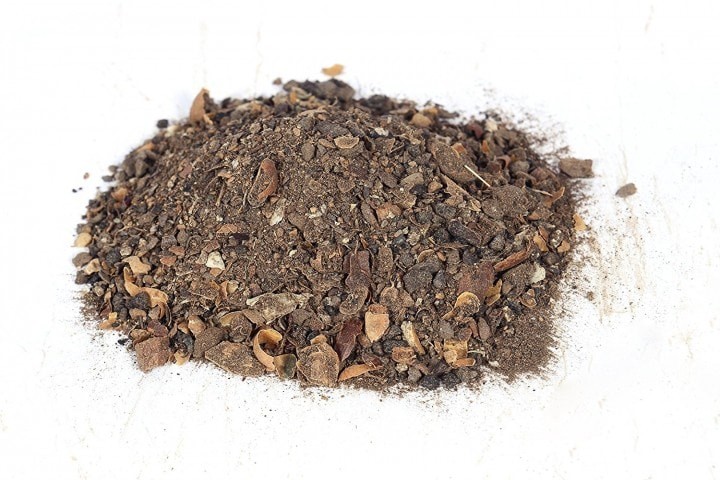 fish bone meal fertilizer on white background